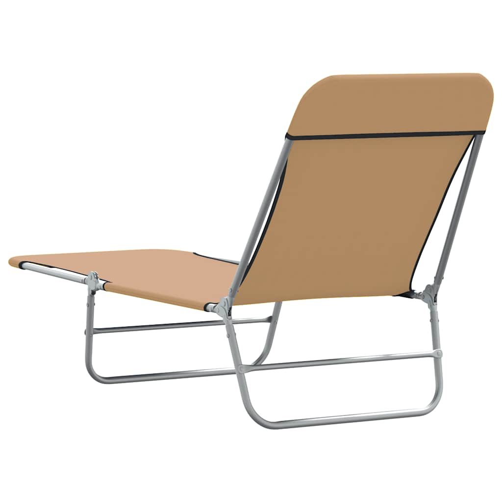 Klappliegen 2 Stk. Stahl und Stoff Taupe