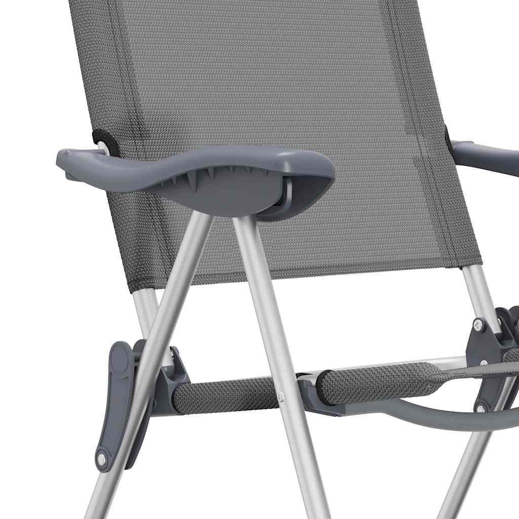 Klappbare Campingstühle 2 Stk. Grau Aluminium