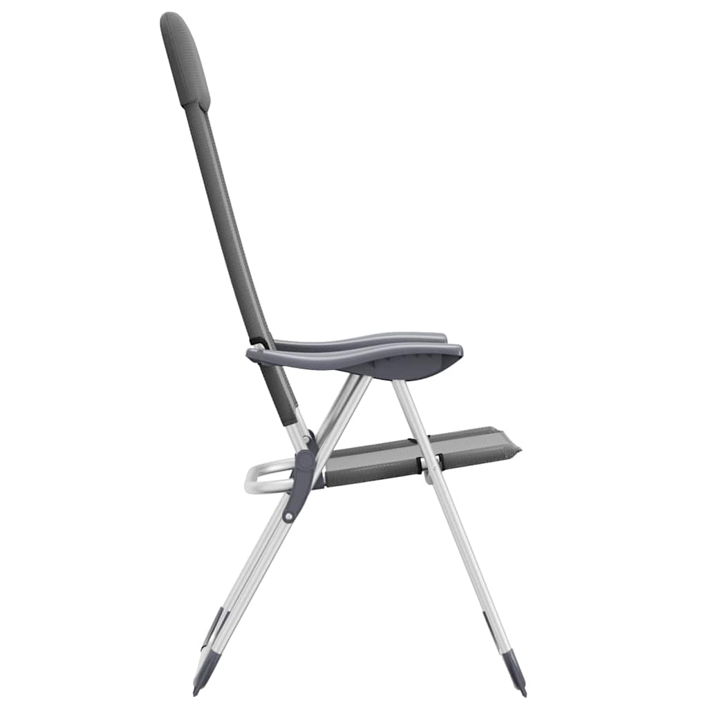 Klappbare Campingstühle 4 Stk. Grau Aluminium