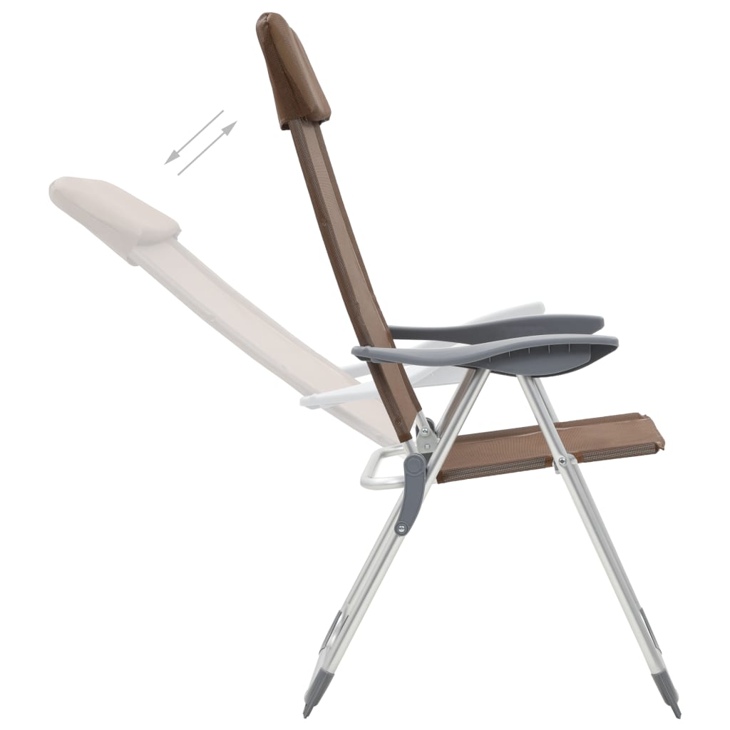 Klappbare Campingstühle 2 Stk. Aluminium Braun