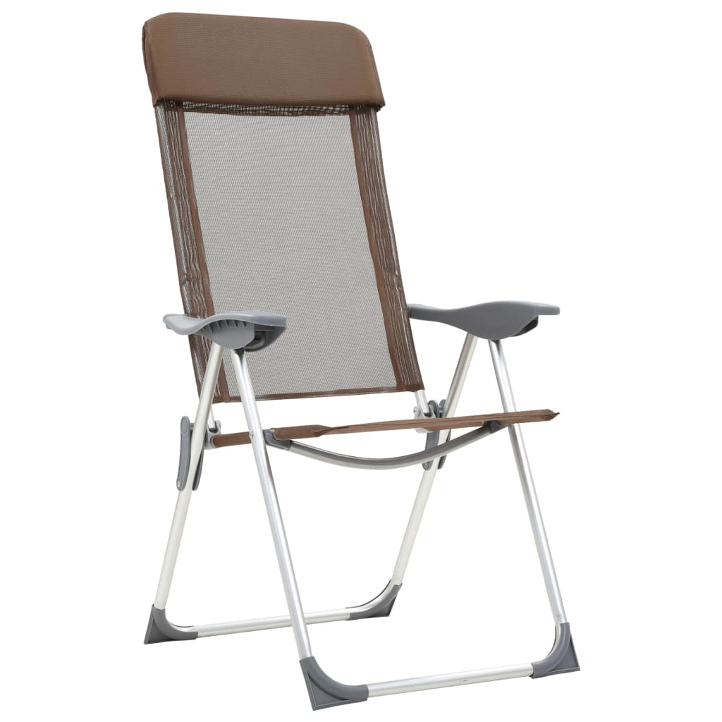 Klappbare Campingstühle 2 Stk. Aluminium Braun