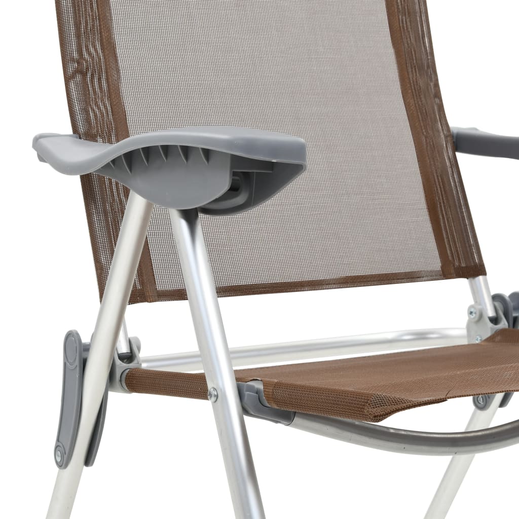 Klappbare Campingstühle 2 Stk. Aluminium Braun