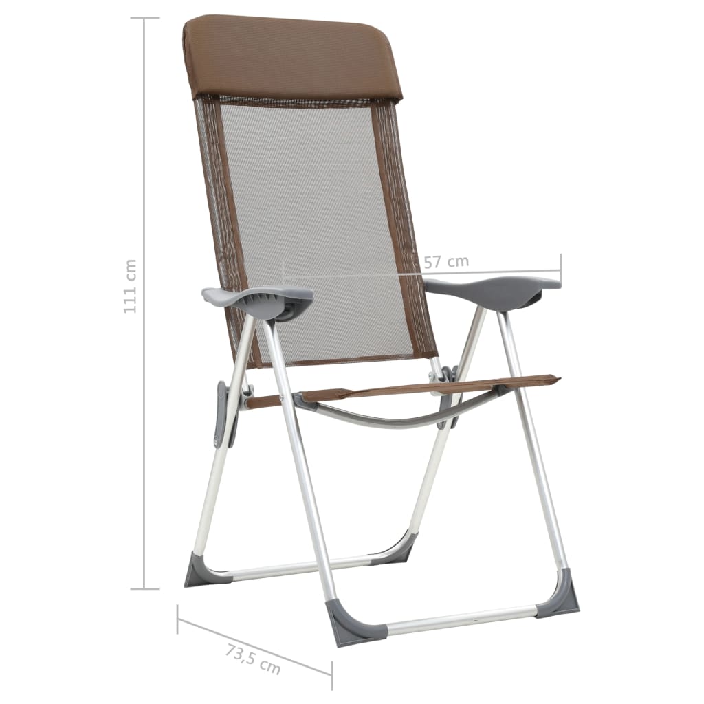 Klappbare Campingstühle 4 Stk. Aluminium Braun