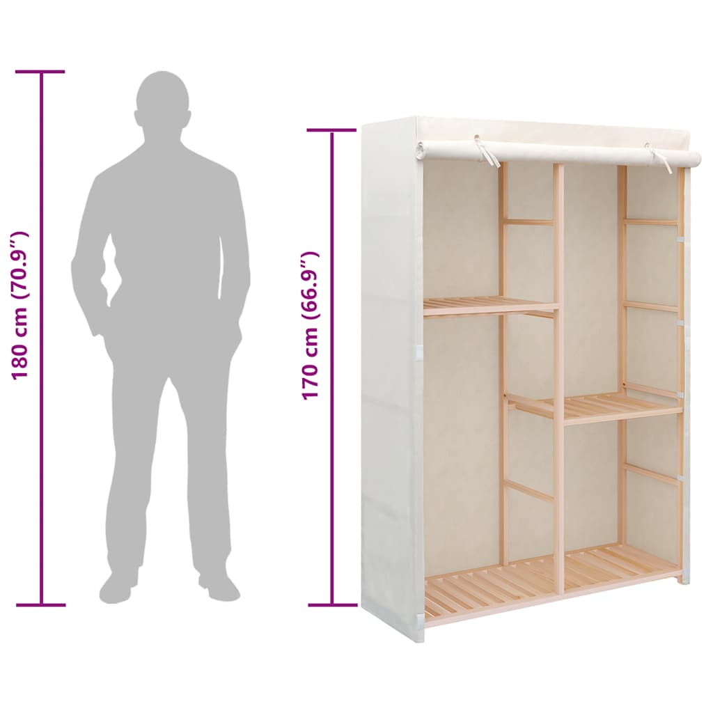 Kleiderschrank mit 3 Ebenen 110 x 40 x 170 cm