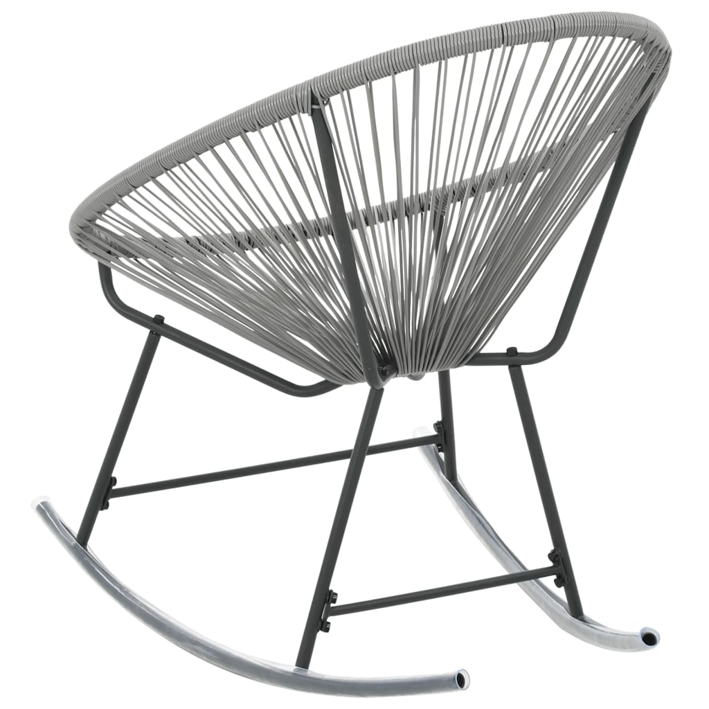 Schaukelstuhl Mondstuhl Grau Poly Rattan