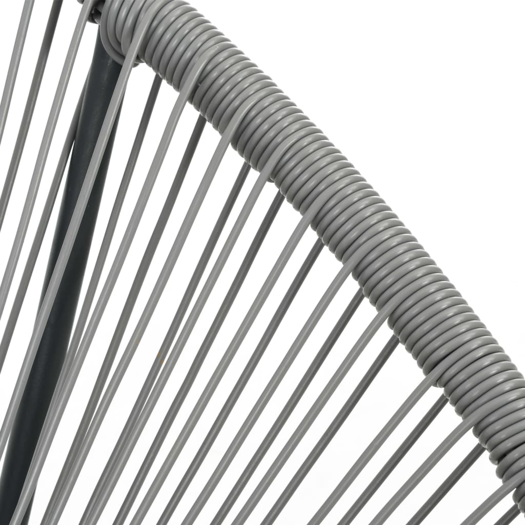 Schaukelstuhl Mondstuhl Grau Poly Rattan