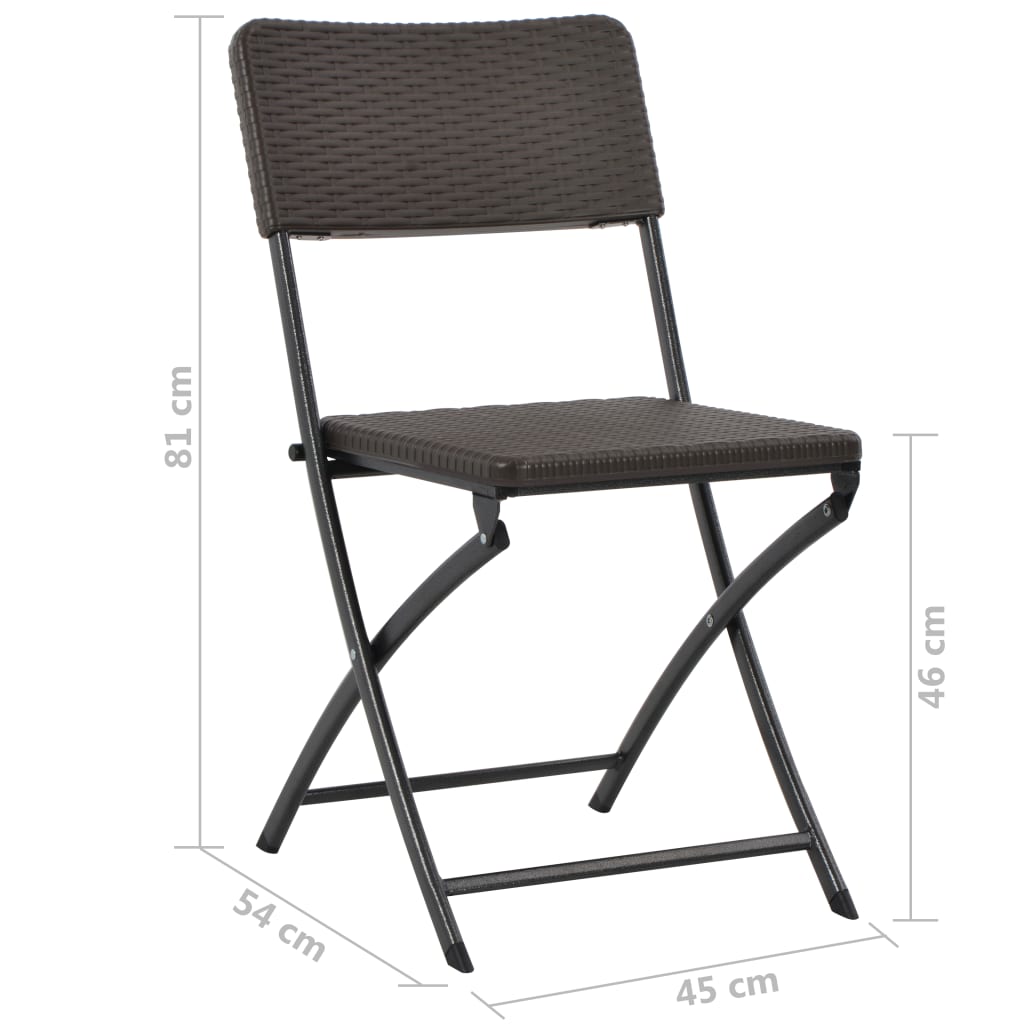 Klappbare Gartenstühle 4 Stk. HDPE und Stahl Braun