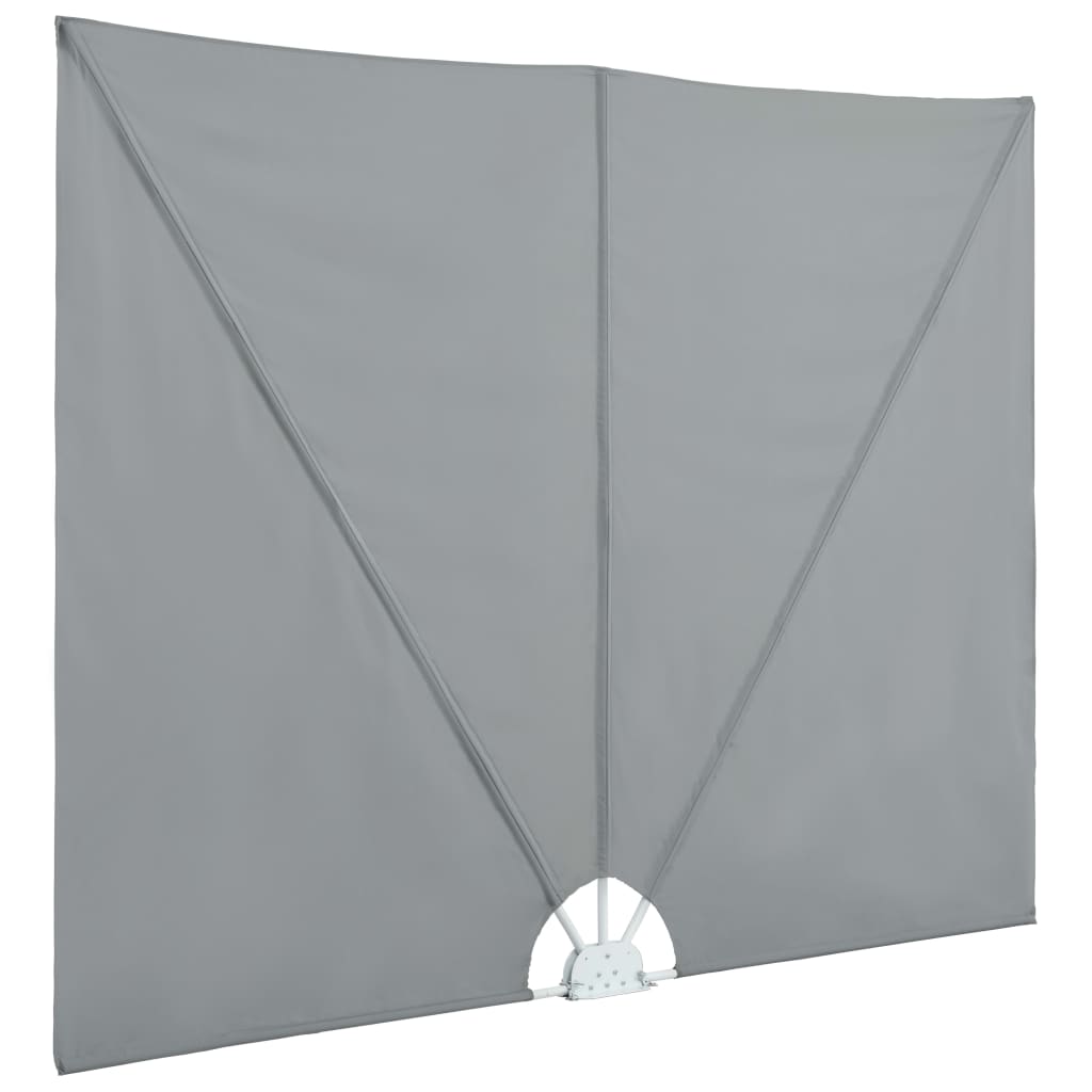 Faltbarer Terrassen-Seitenfächer Grau 400×200 cm