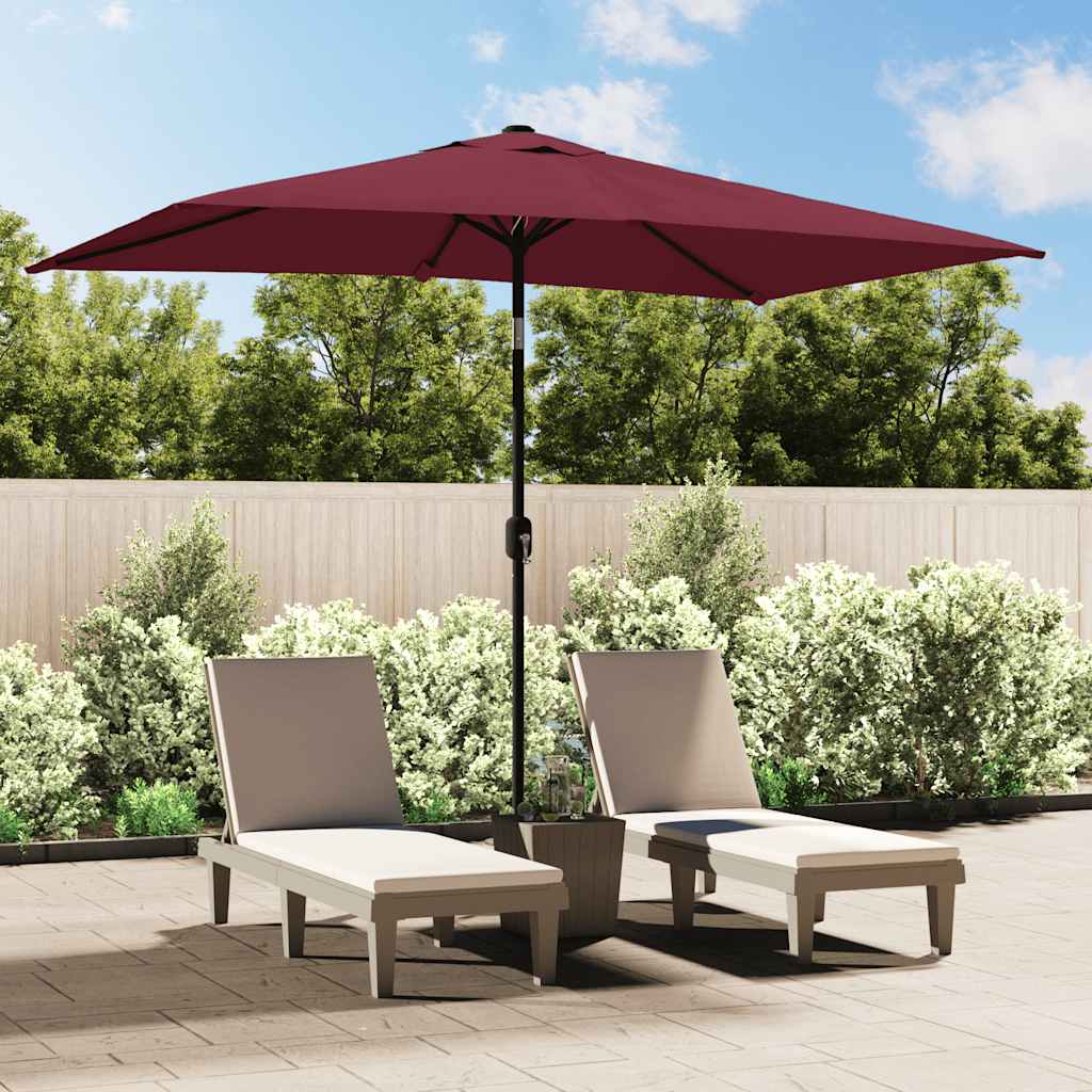 Sonnenschirm mit Metall-Mast 300x200 cm Bordeauxrot