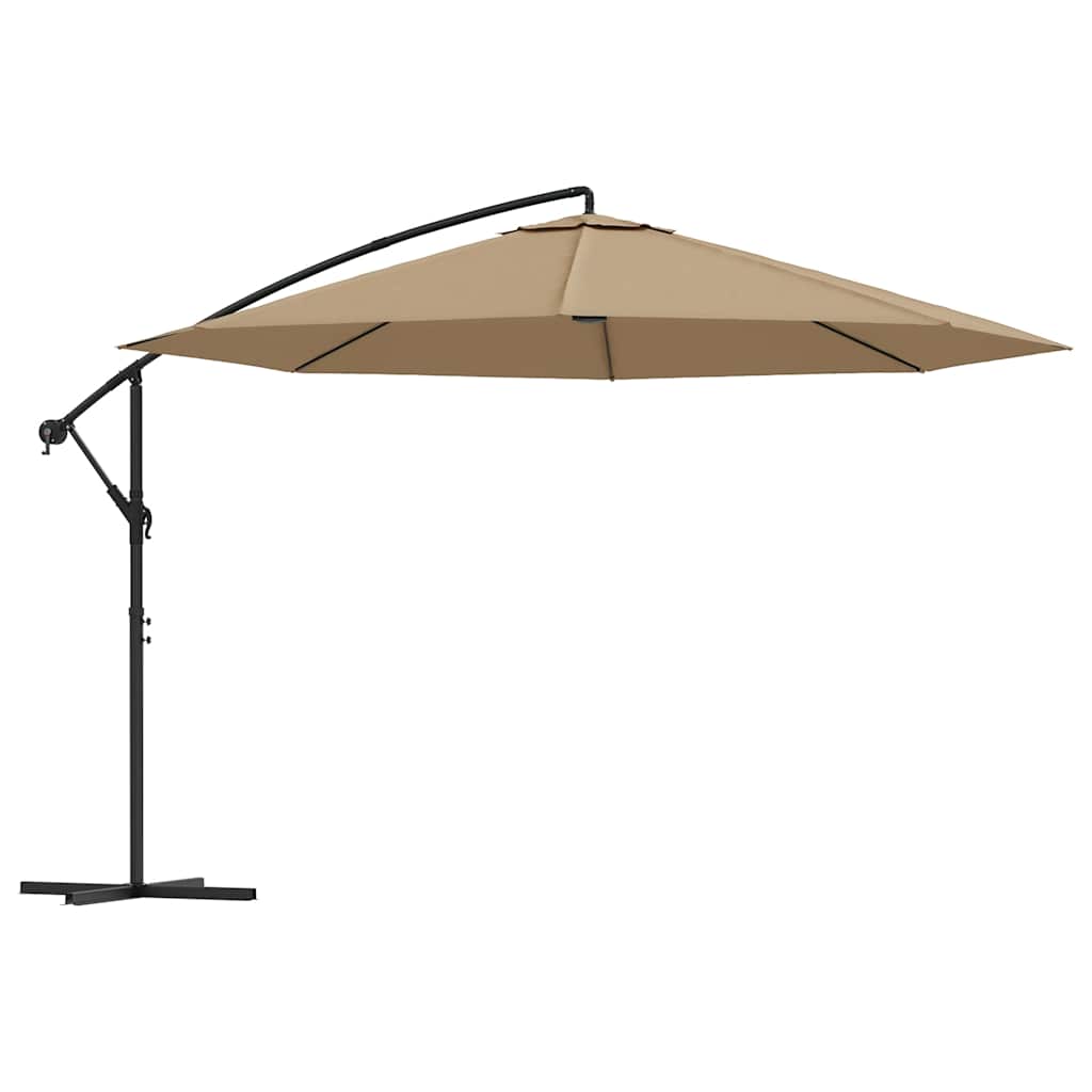 Ampelschirm mit Aluminium-Mast 350 cm Taupe
