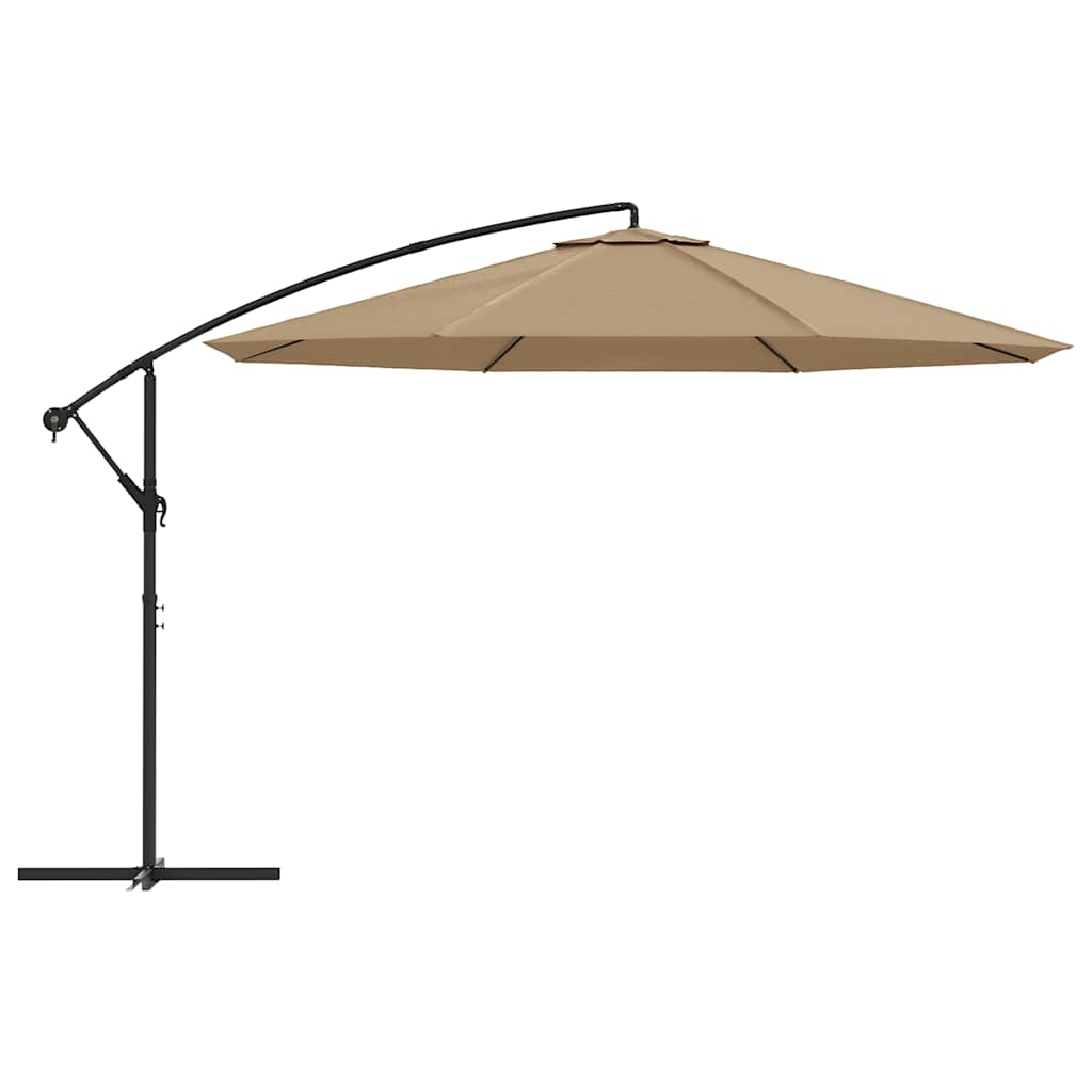 Ampelschirm mit Aluminium-Mast 350 cm Taupe
