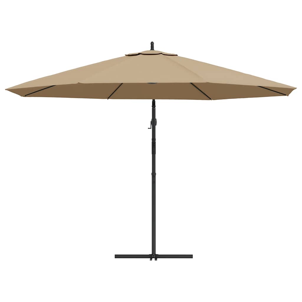 Ampelschirm mit Aluminium-Mast 350 cm Taupe