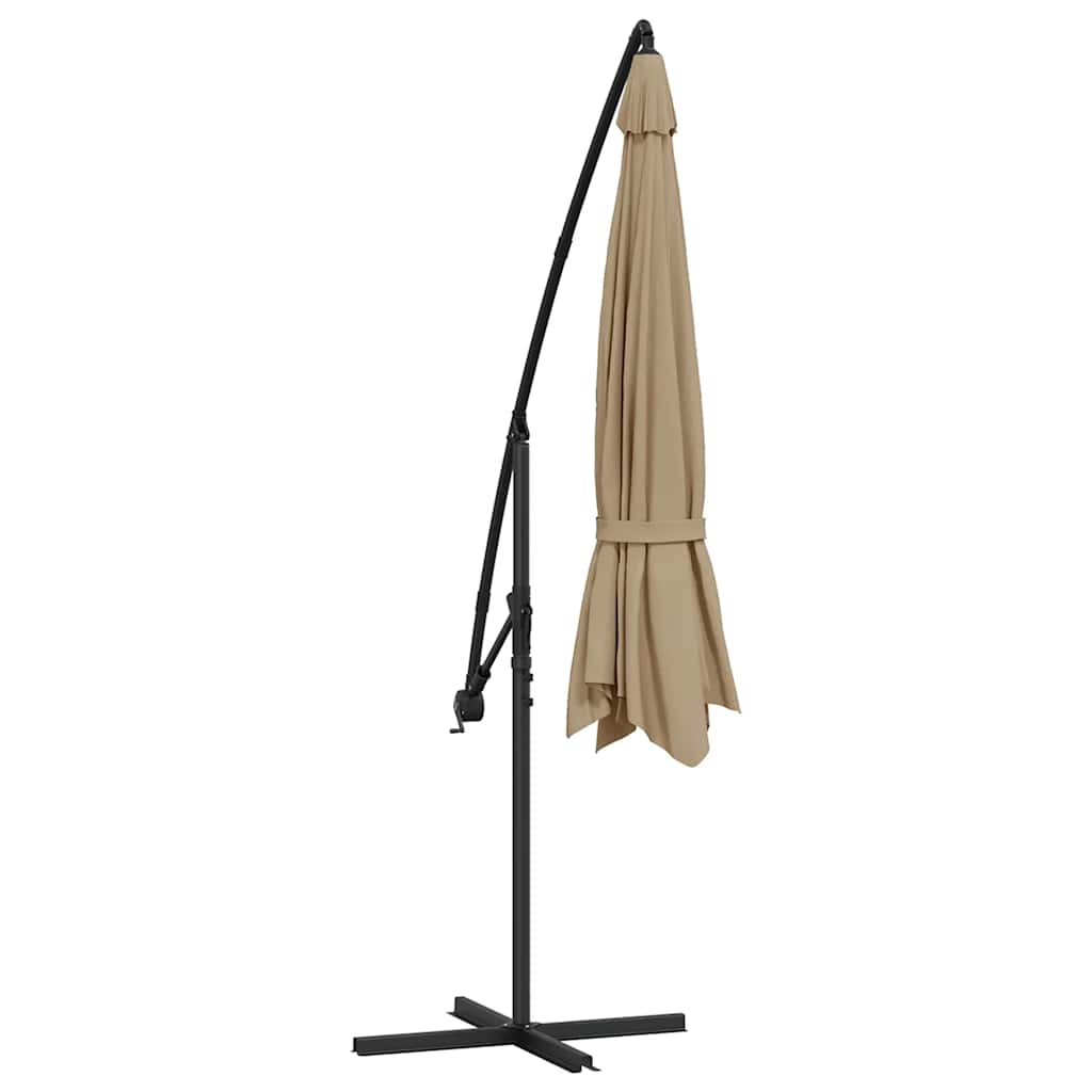 Ampelschirm mit Aluminium-Mast 350 cm Taupe