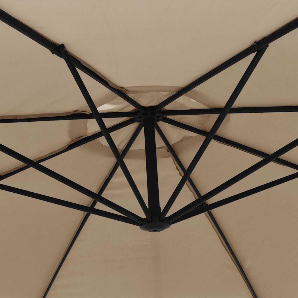 Ampelschirm mit Aluminium-Mast 350 cm Taupe
