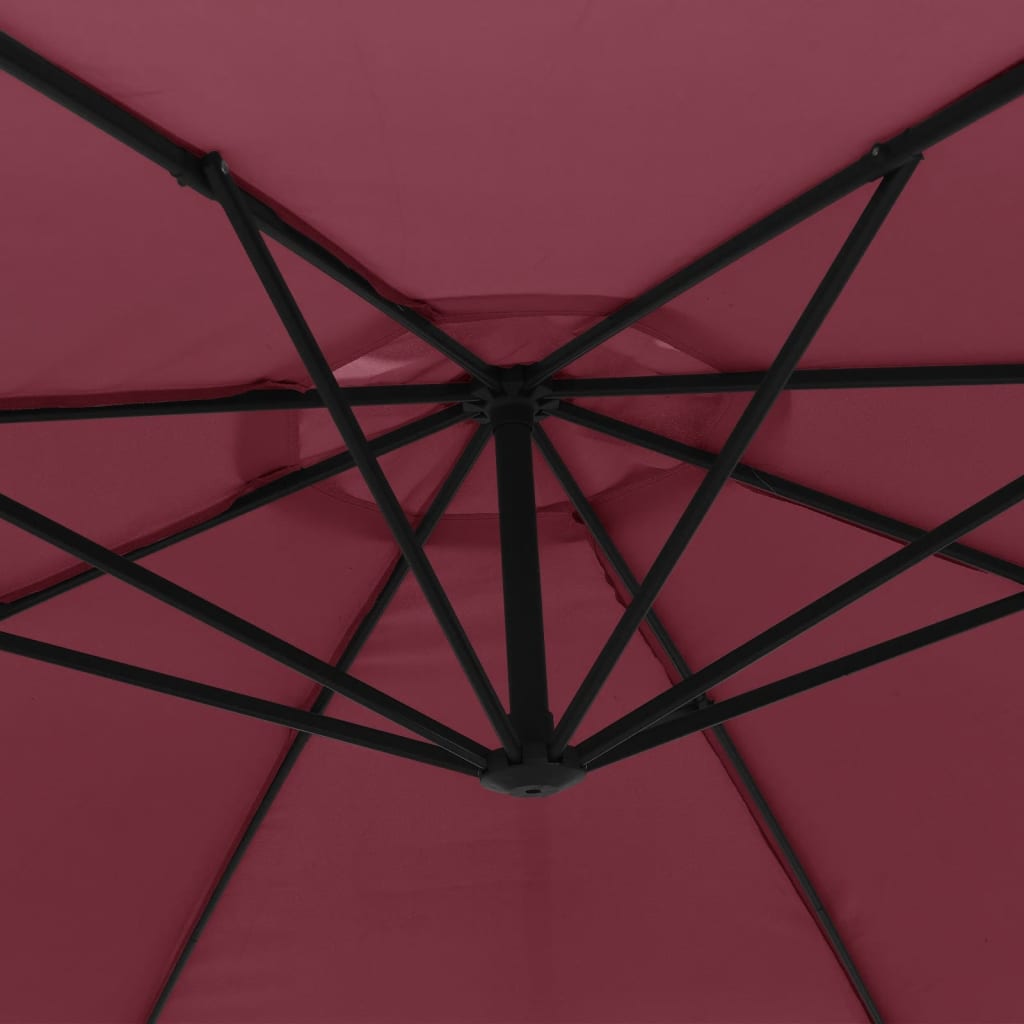 Ampelschirm mit Aluminium-Mast 350 cm Bordeauxrot