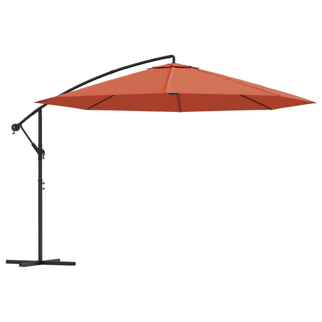 Ampelschirm mit Aluminium-Mast 350 cm Terrakotta