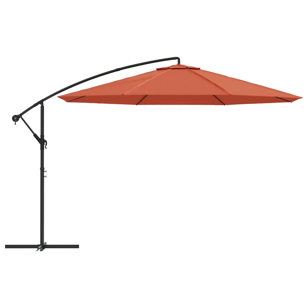 Ampelschirm mit Aluminium-Mast 350 cm Terrakotta