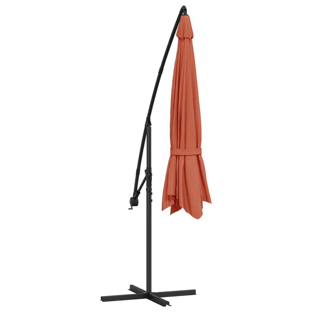 Ampelschirm mit Aluminium-Mast 350 cm Terrakotta