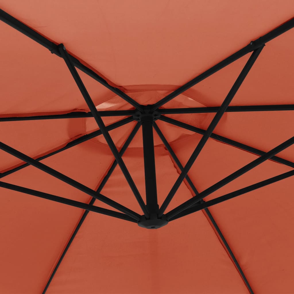 Ampelschirm mit Aluminium-Mast 350 cm Terrakotta