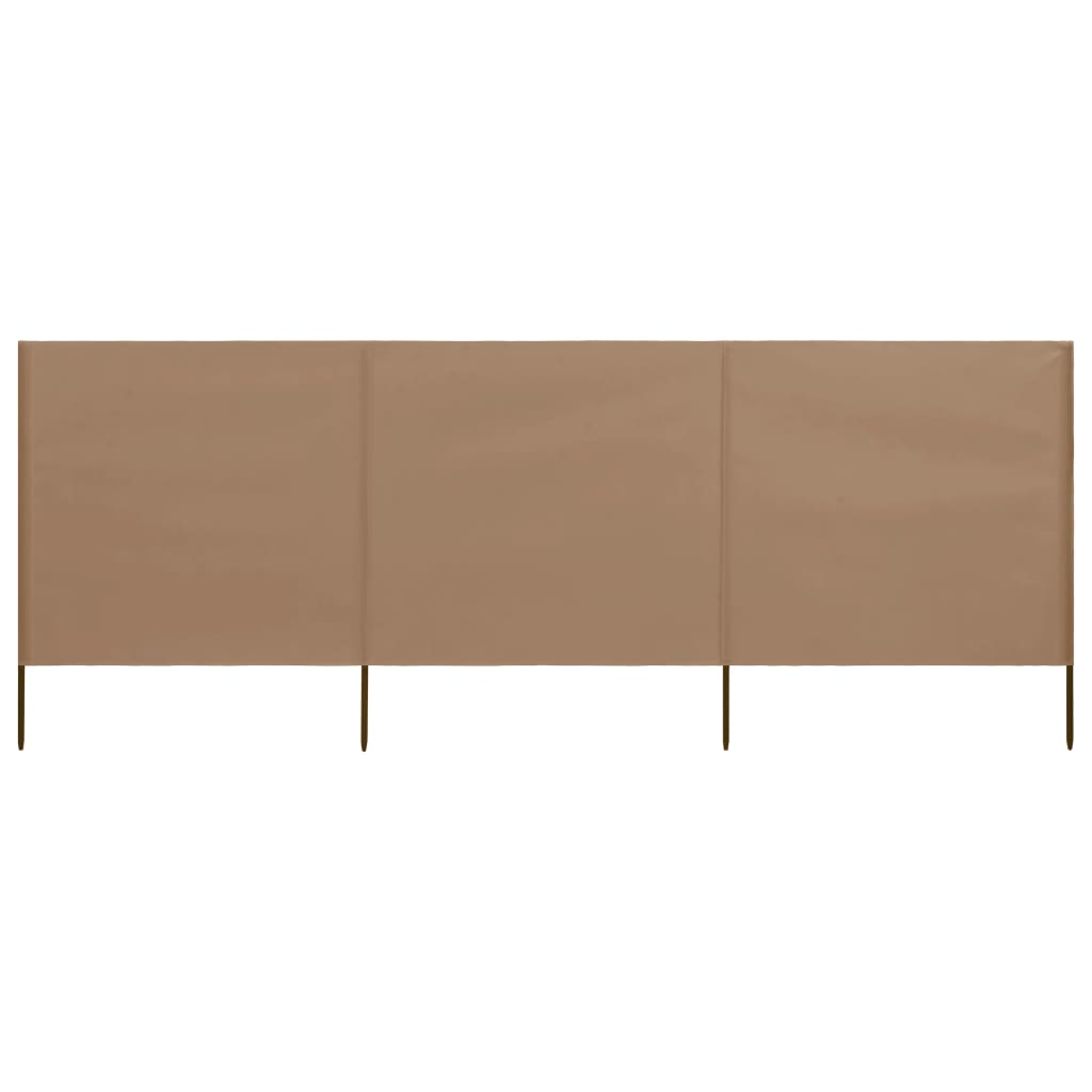 3-teiliges Windschutzgewebe 400 x 120 cm Taupe