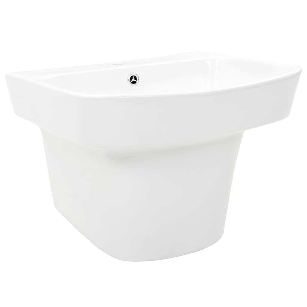 Waschbecken Weiß 50 x 45 x 41 cm Glasierte Keramik