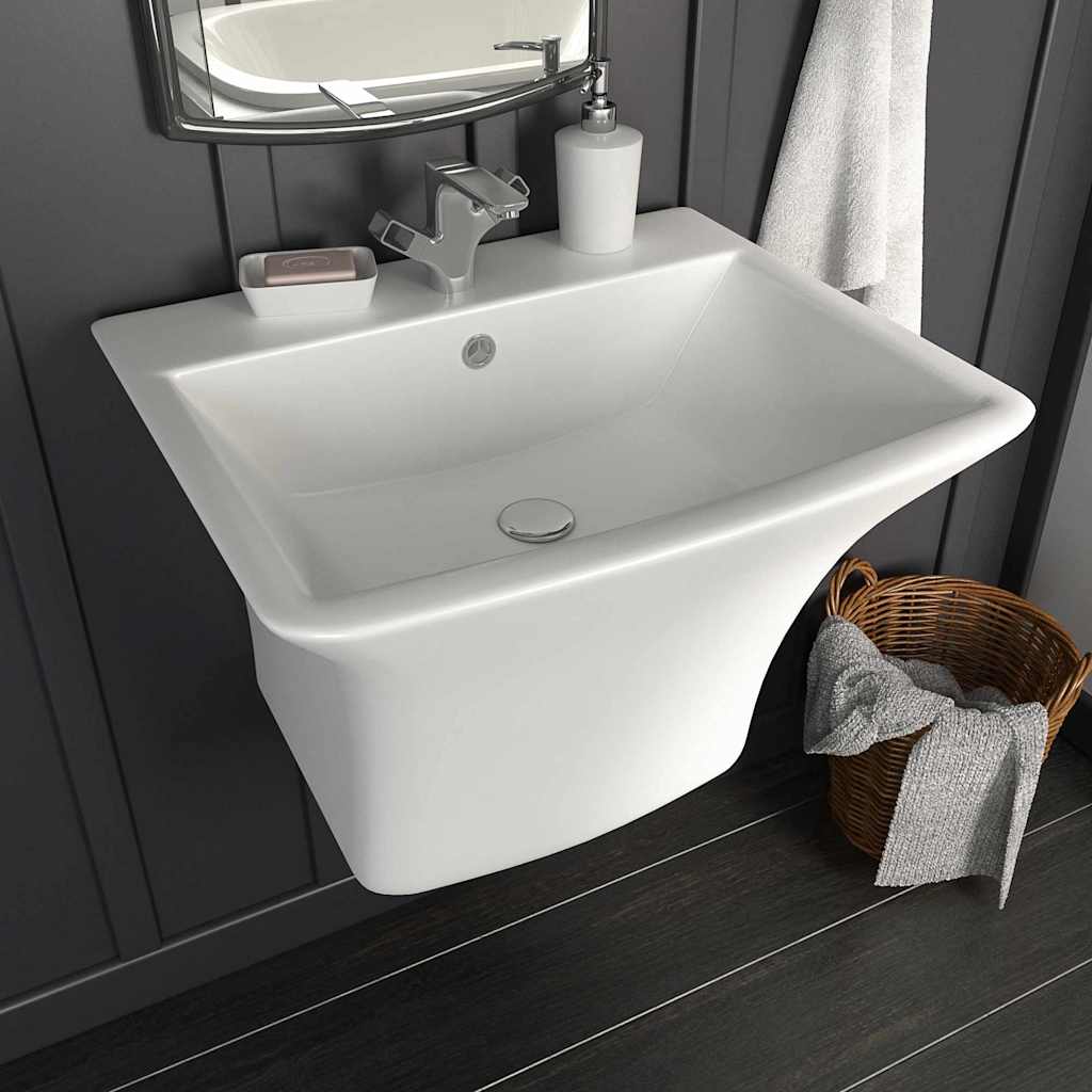 Waschbecken Weiß 53 x 44 x 37 cm Glasierte Keramik