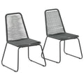 Gartenstühle 2 Stk. Poly Rattan Schwarz
