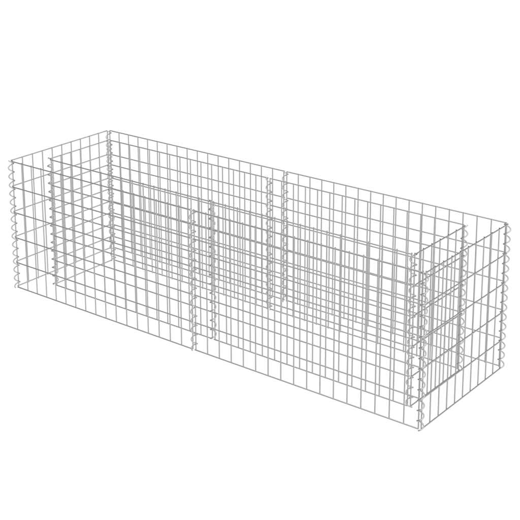 Gabionen-Hochbeet Verzinkter Stahl 180×50×50 cm