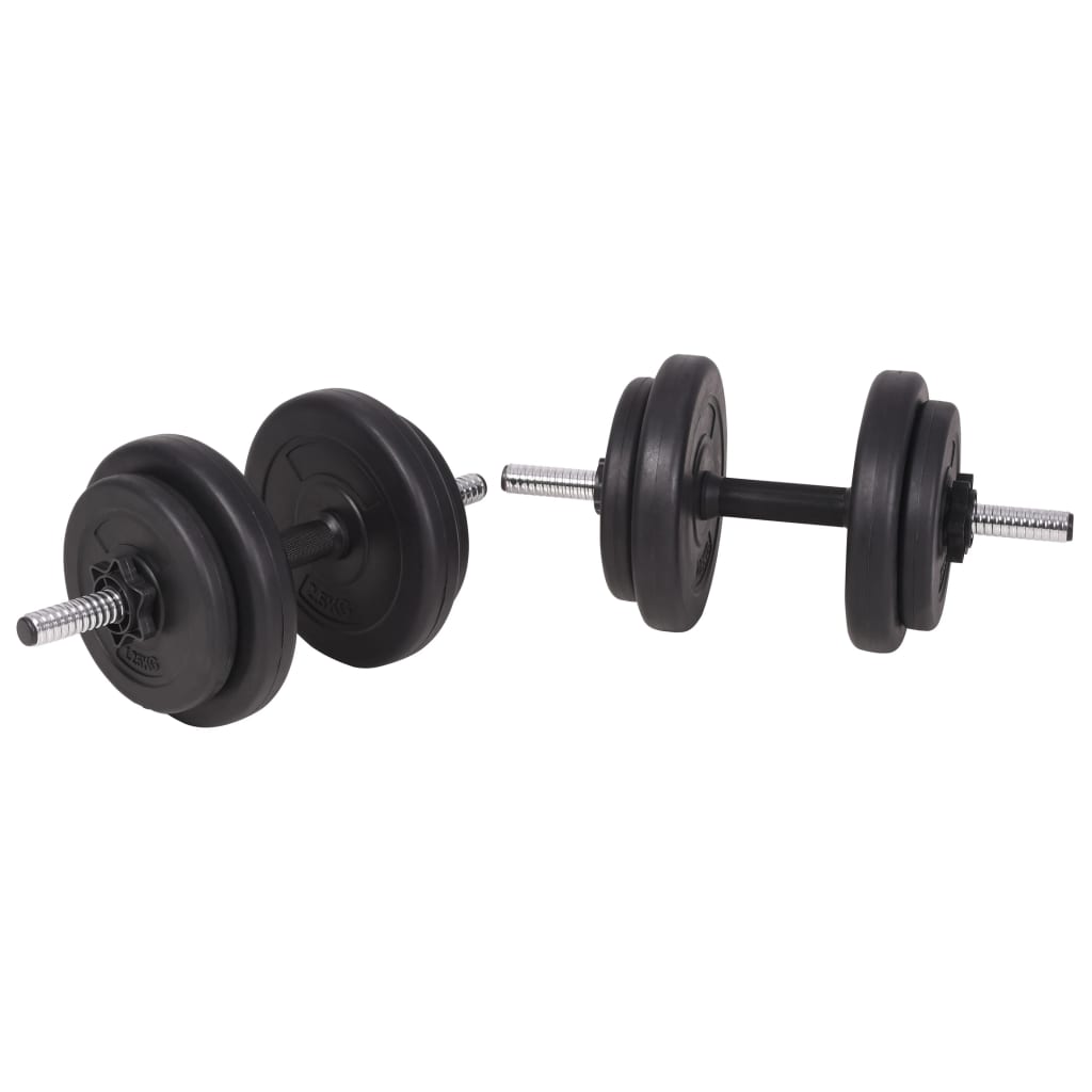 Hantelbank mit Ablage, Langhantel und Kurzhantel-Set 120 kg