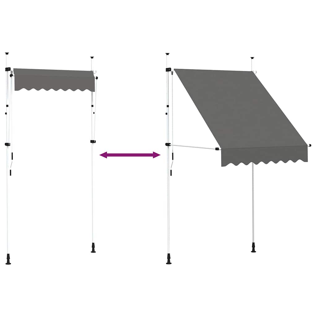 Einziehbare Markise Handbetrieben 150 cm Anthrazit