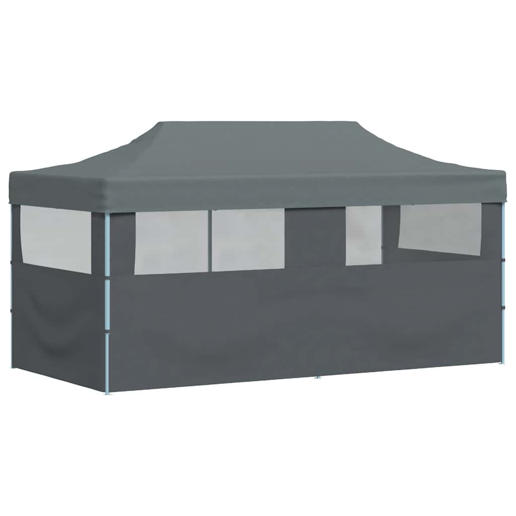 Pop-Up Partyzelt mit Seitenwänden Faltbar 3 x 6 m Anthrazit