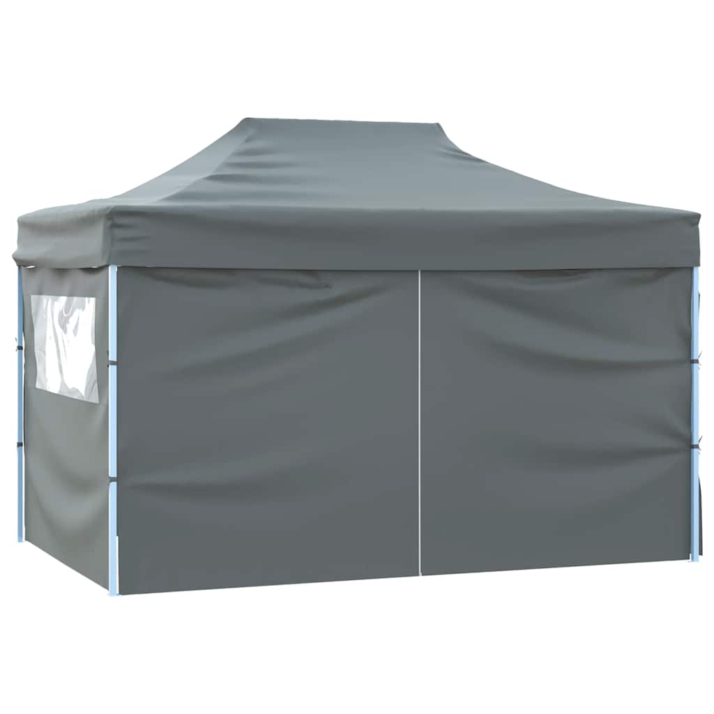 Faltzelt Pop-Up mit 4 Seitenwänden 3 x 4,5 m Anthrazit