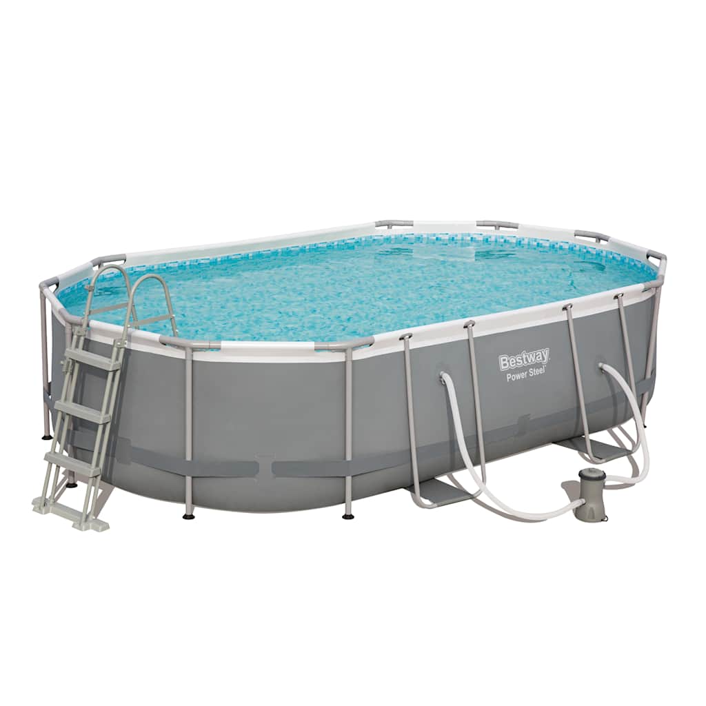 Power Stahlrahmen-Pool Set Oval 488x305x107 cm 56448