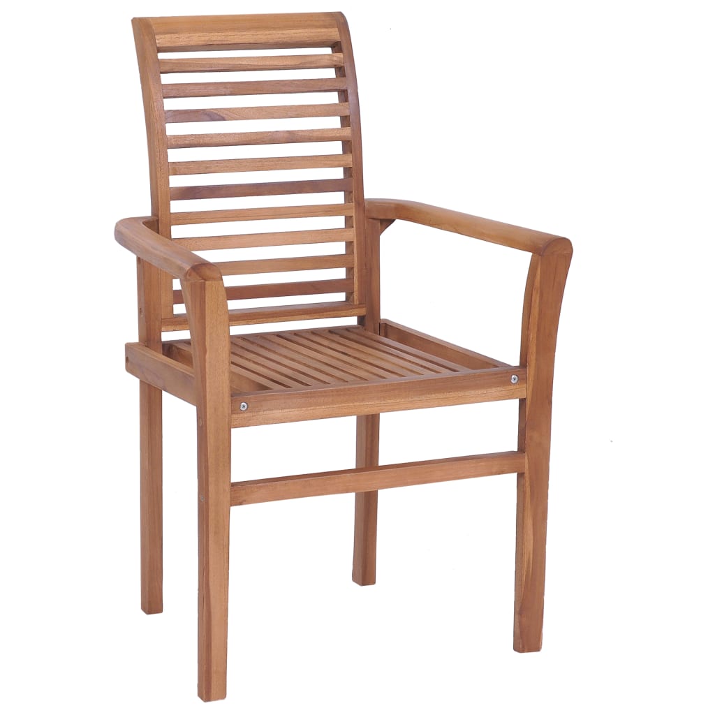Essstühle 4 Stk. Stapelbar Massivholz Teak