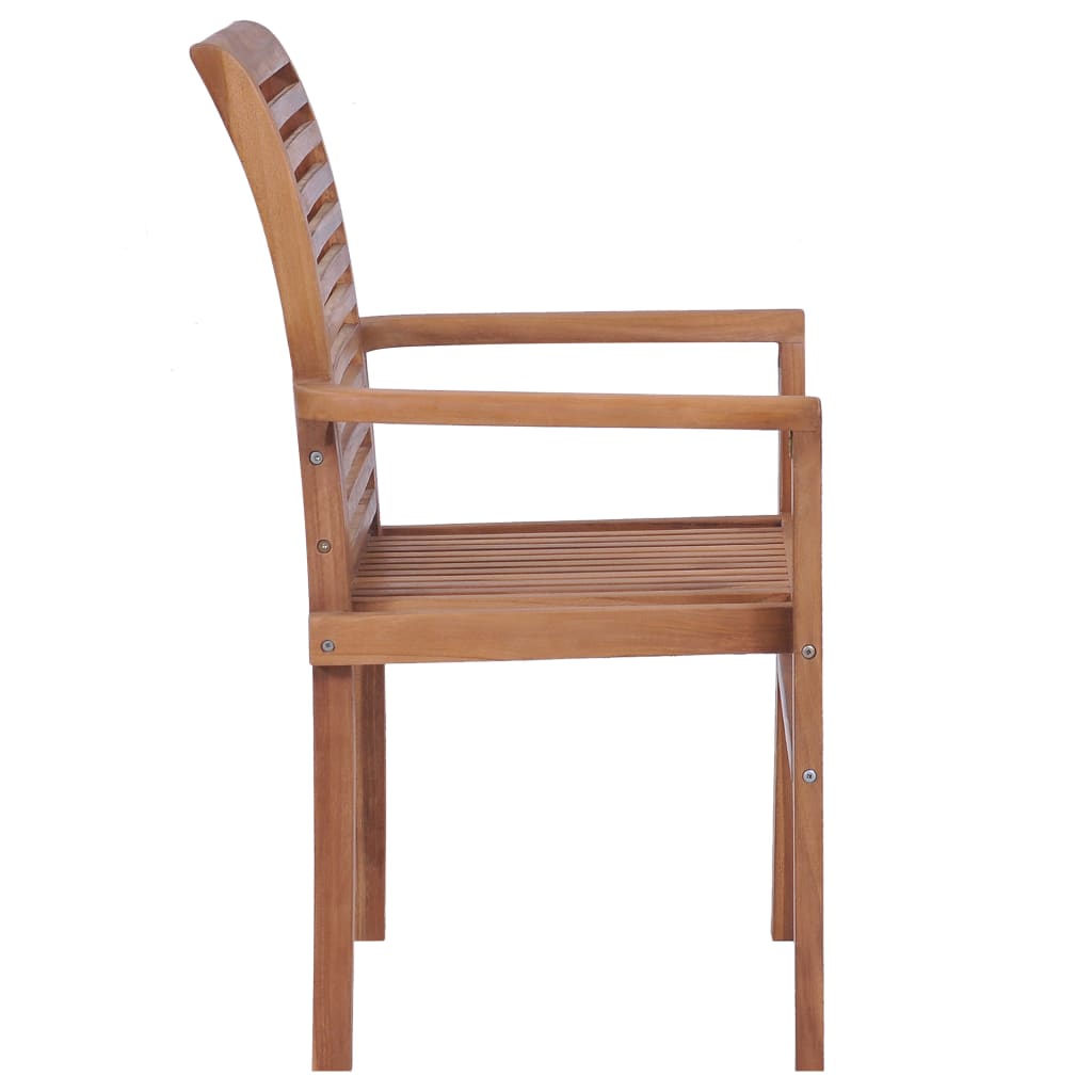 Essstühle 4 Stk. Stapelbar Massivholz Teak