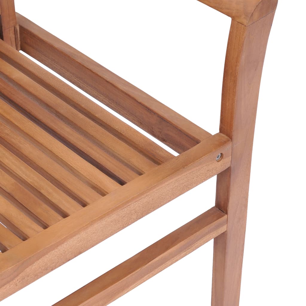 Essstühle 4 Stk. Stapelbar Massivholz Teak
