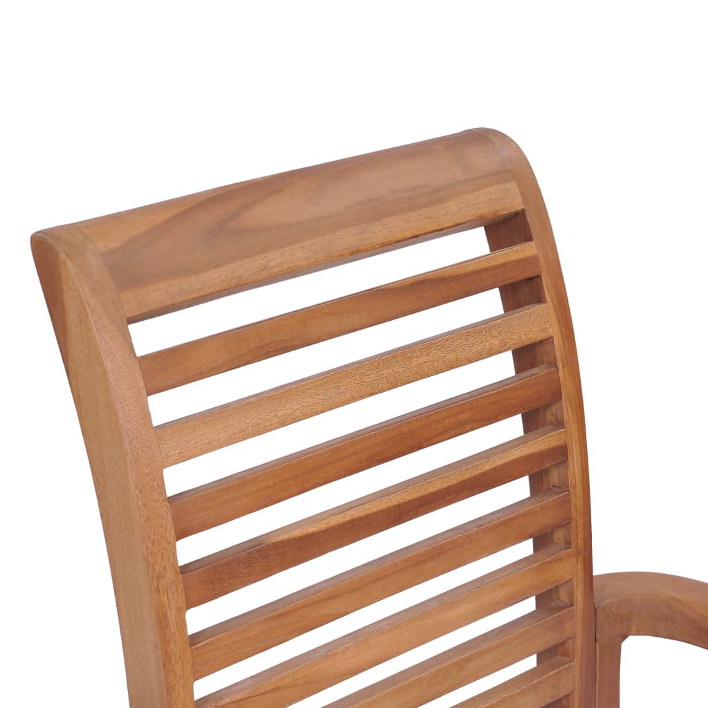 Essstühle 4 Stk. Stapelbar Massivholz Teak