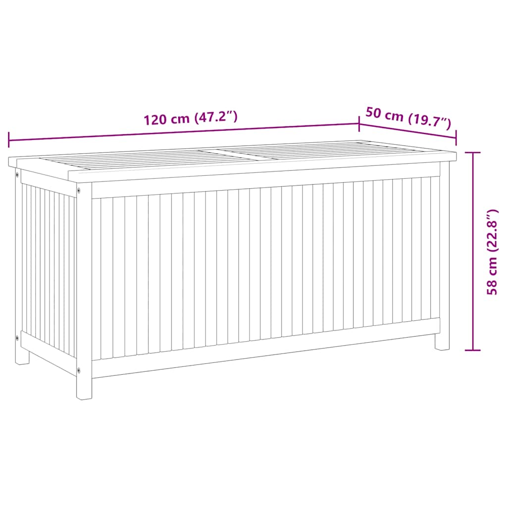 Gartenbox 120x50x58 cm Massivholz Teak