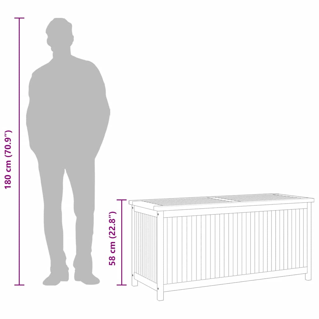 Gartenbox 120x50x58 cm Massivholz Teak
