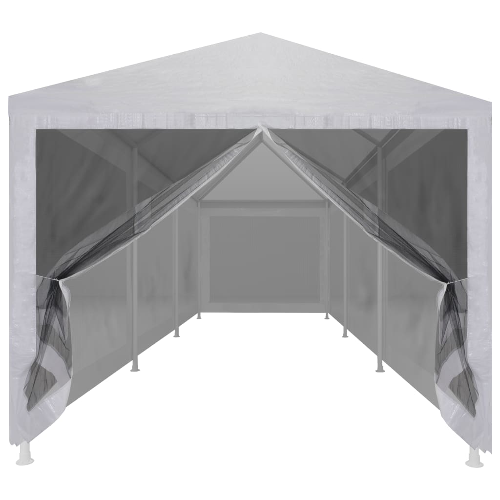 Partyzelt mit 8 Mesh-Seitenwänden 9 x 3 m