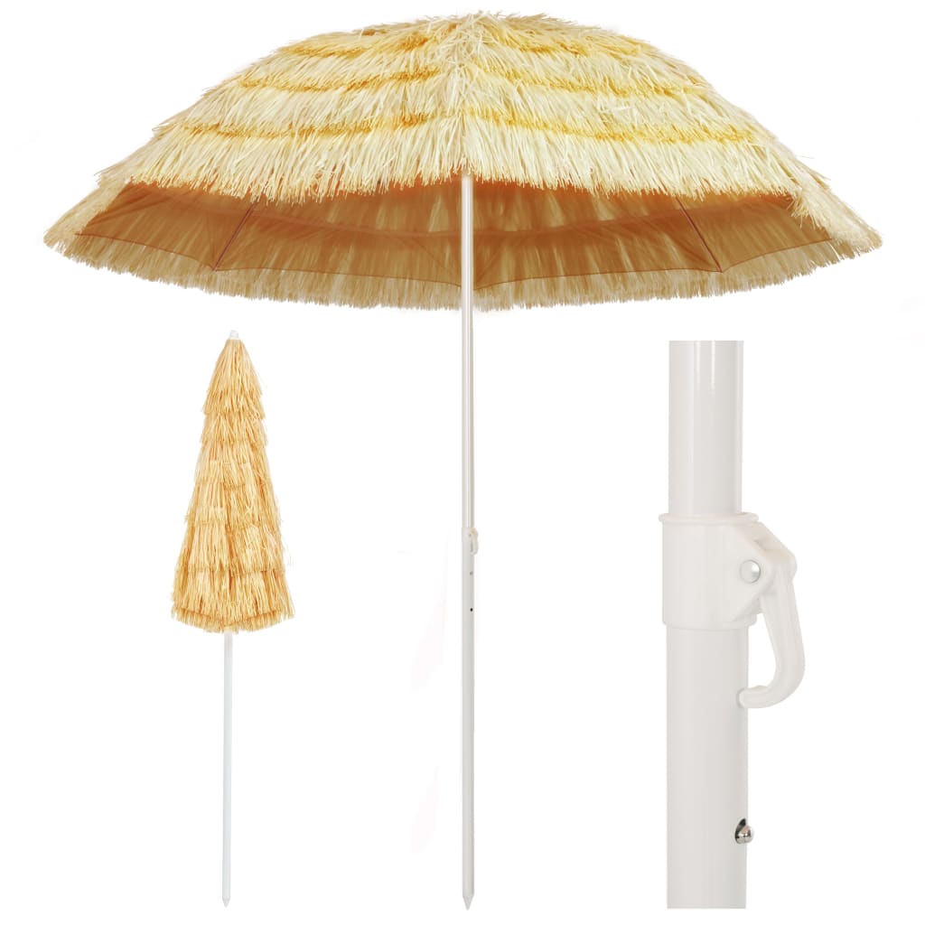 Strandschirm Natur 240 cm Hawaii-Stil