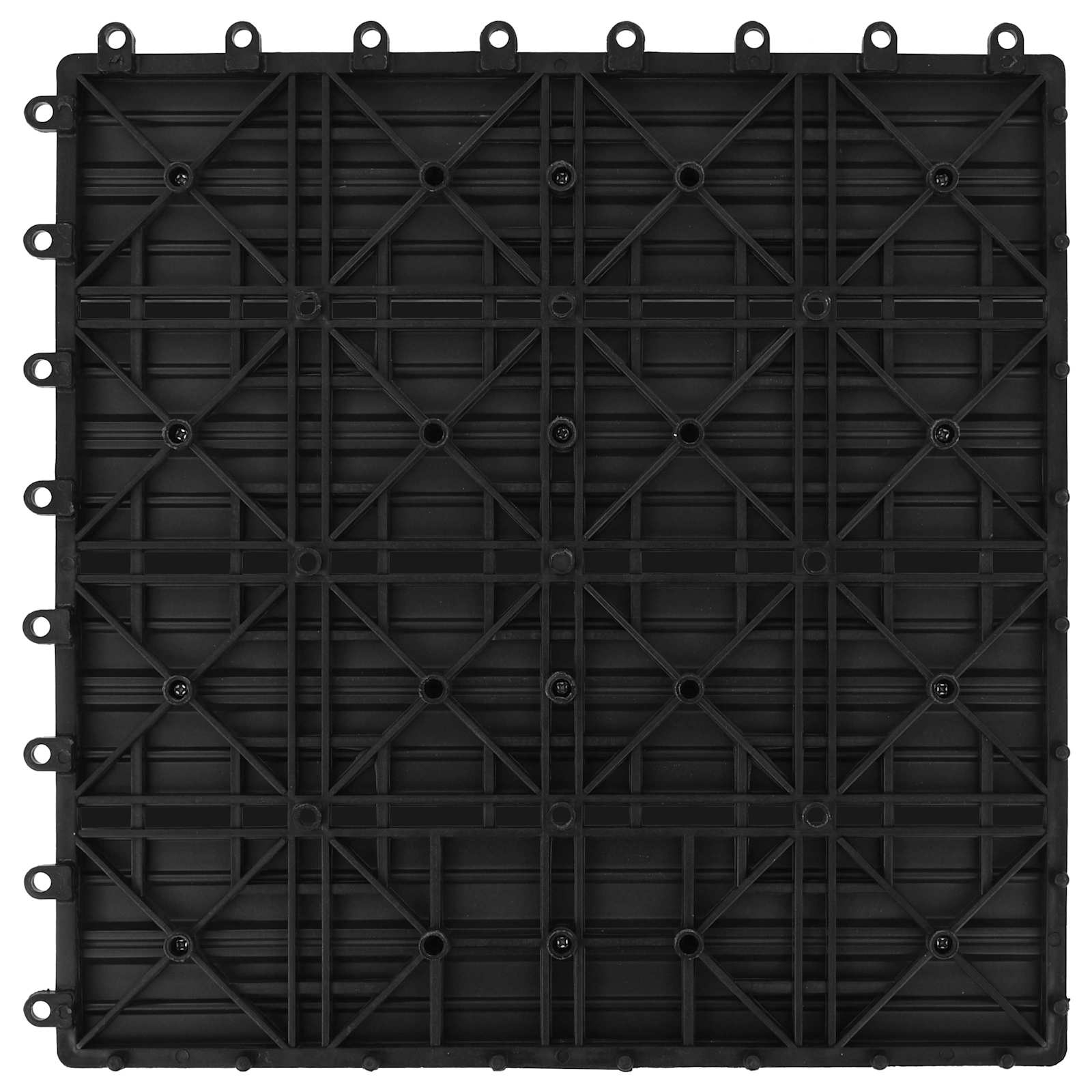 Terrassenfliese 11 pcs Schwarz 30 x 30 cm WPC