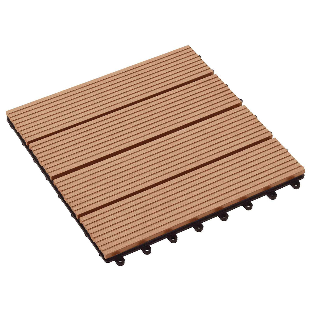Terrassenfliese 11 pcs Teak 30 x 30 cm WPC