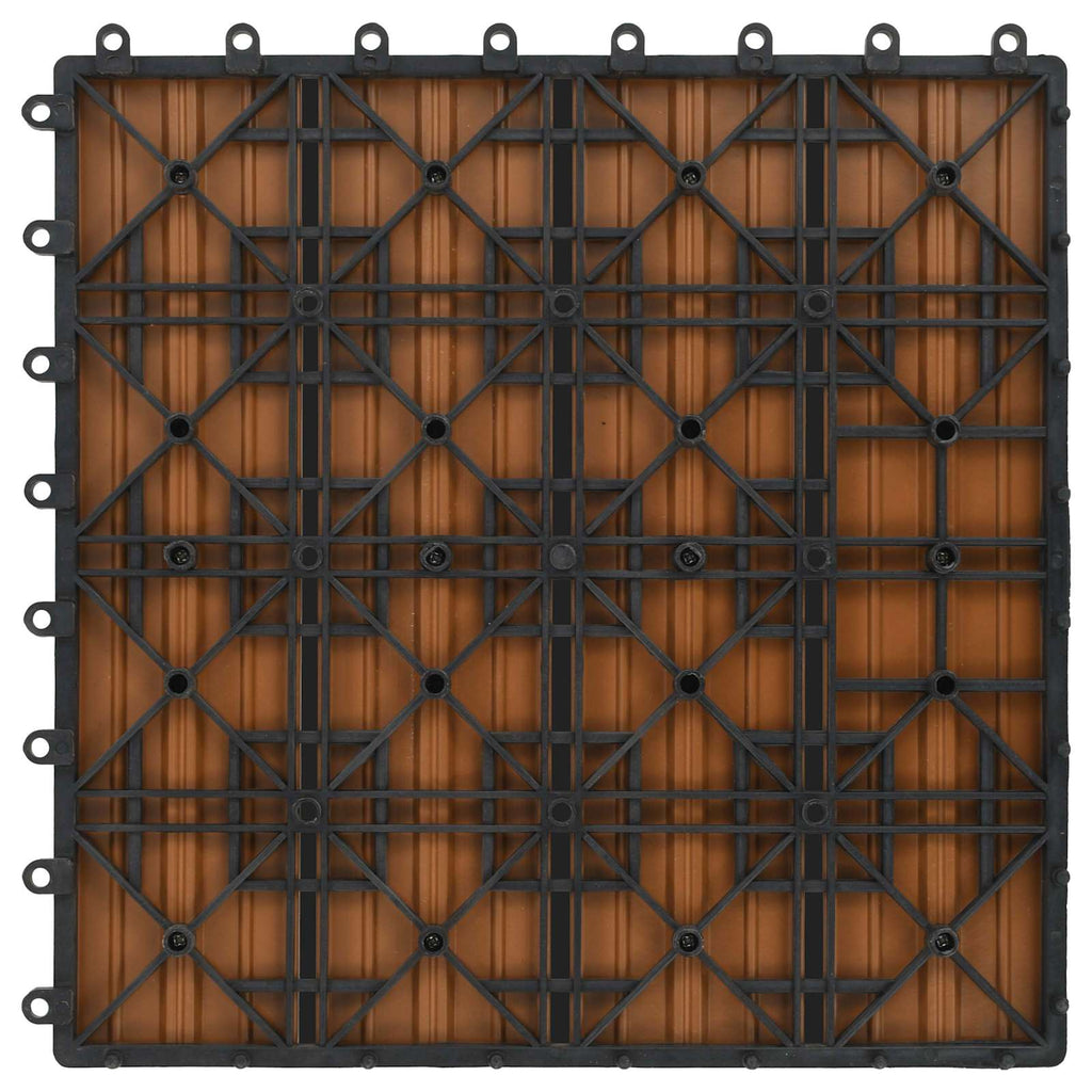 Terrassenfliese 11 pcs Teak 30 x 30 cm WPC