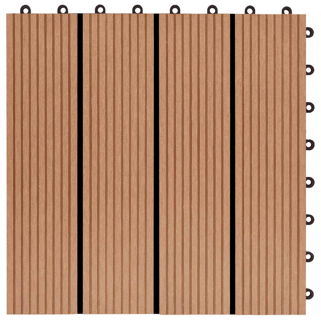 Terrassenfliese 11 pcs Teak 30 x 30 cm WPC
