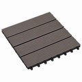 Terrassenfliese 11 pcs Dunkelbraun 30 x 30 cm WPC