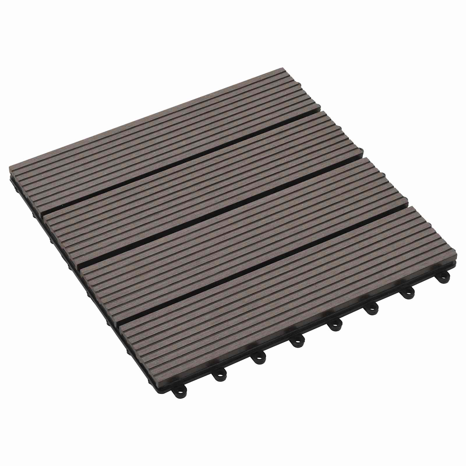 Terrassenfliese 11 pcs Dunkelbraun 30 x 30 cm WPC