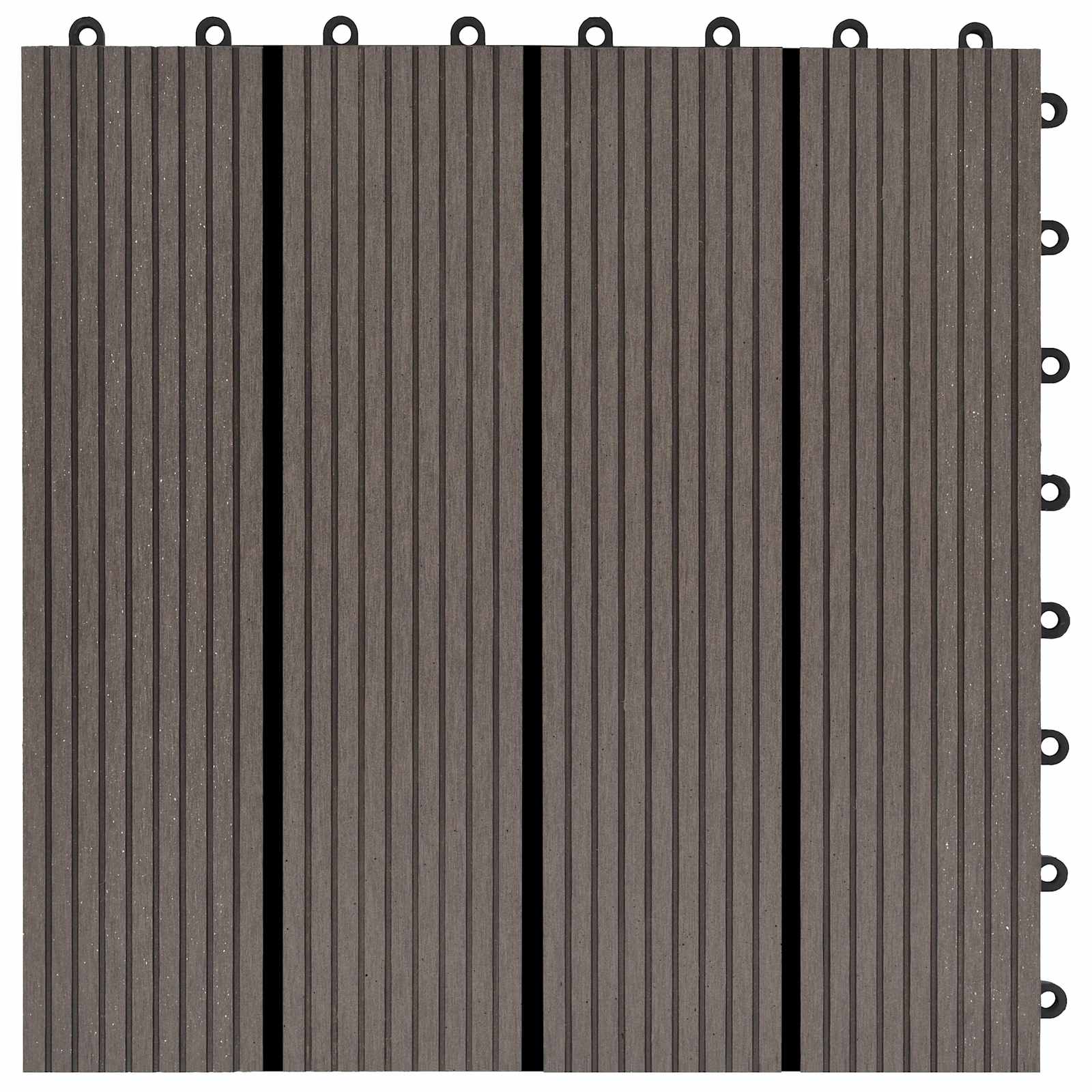 Terrassenfliese 11 pcs Dunkelbraun 30 x 30 cm WPC