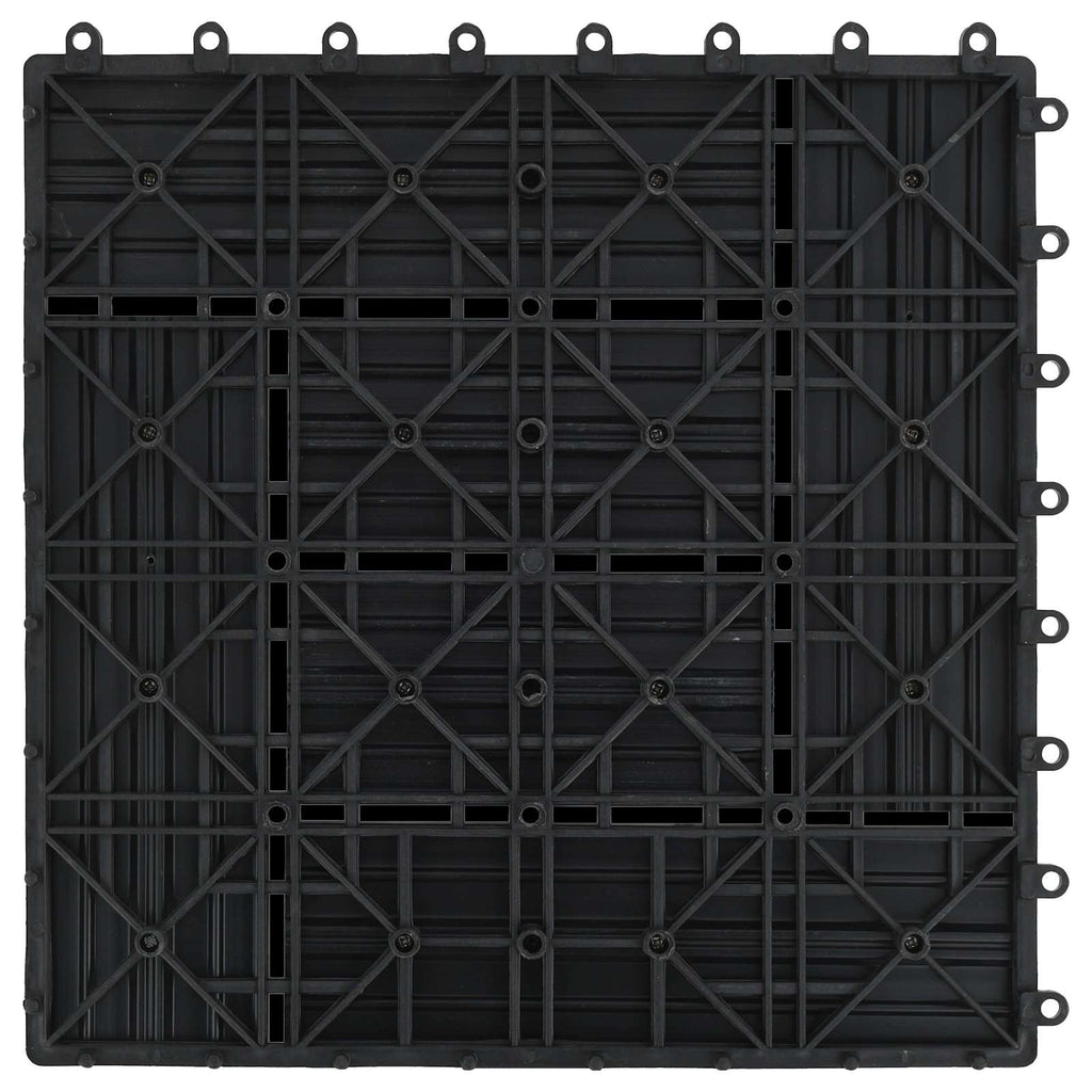 Terrassenfliese 11 pcs Schwarz 30 x 30 cm WPC