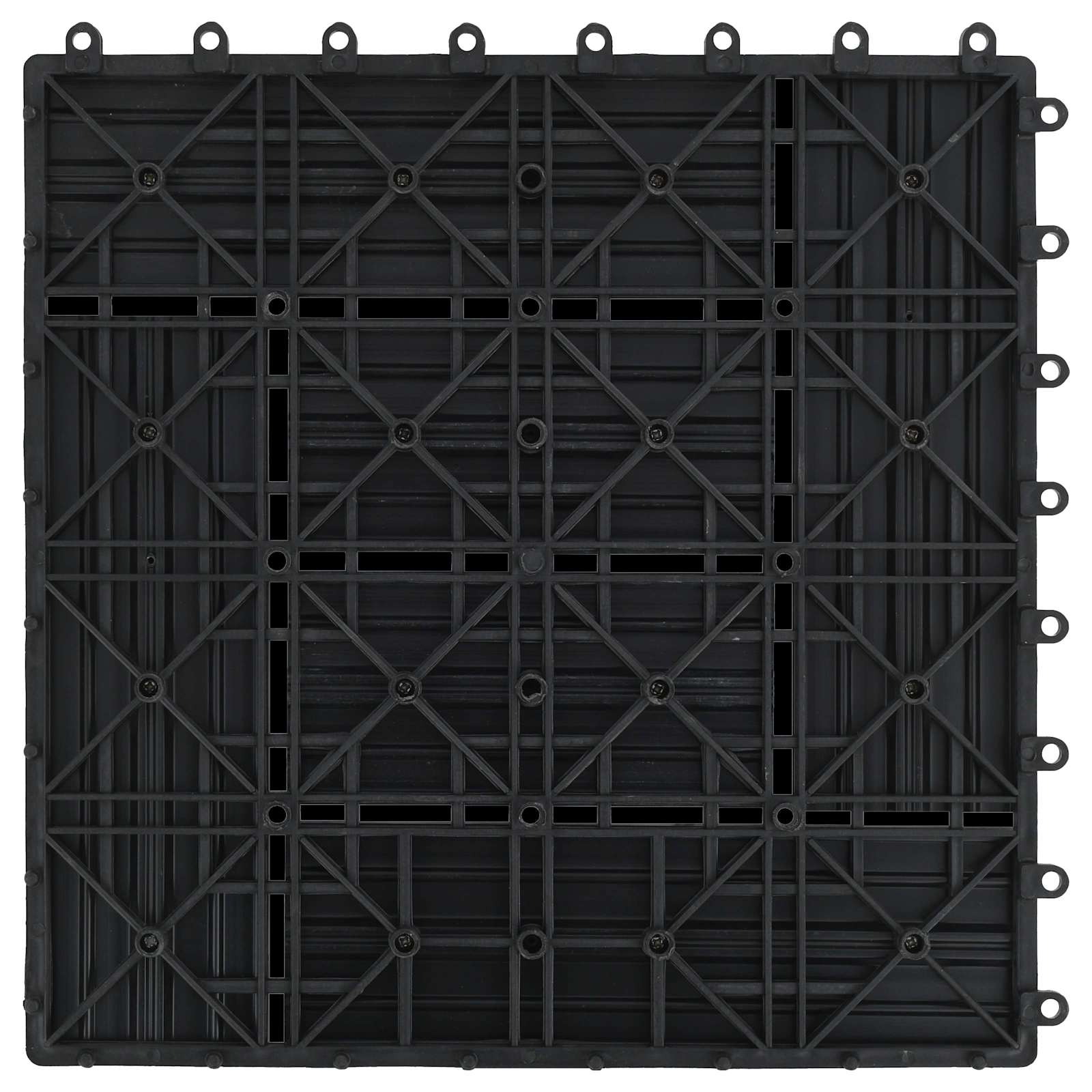 Terrassenfliese 11 pcs Schwarz 30 x 30 cm WPC